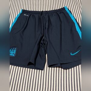 Nike Men's Black Shorts with Blue Accents